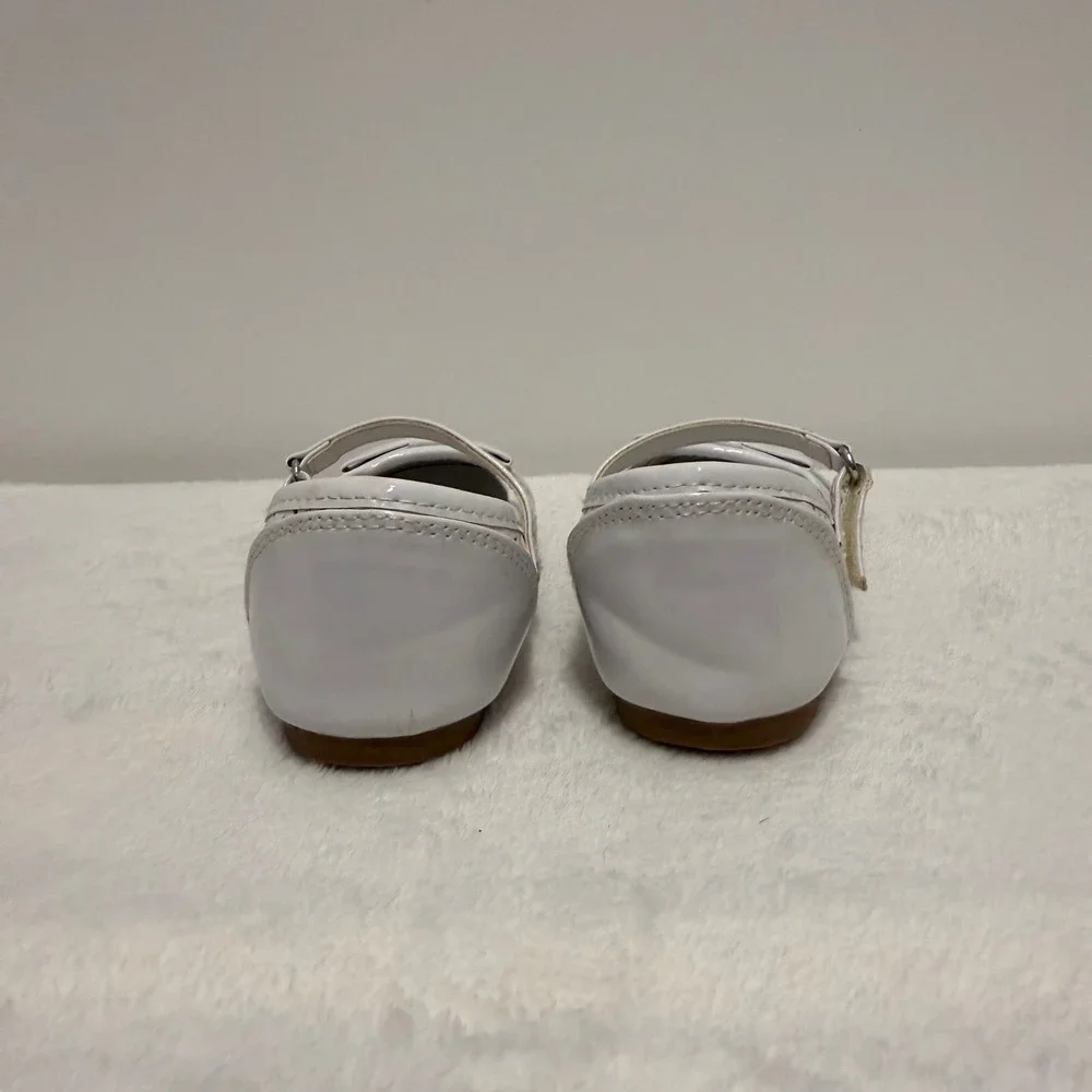Girls White Flats Size 9 Dress Shoes Bow Detail Mary Jane Party Wedding‎